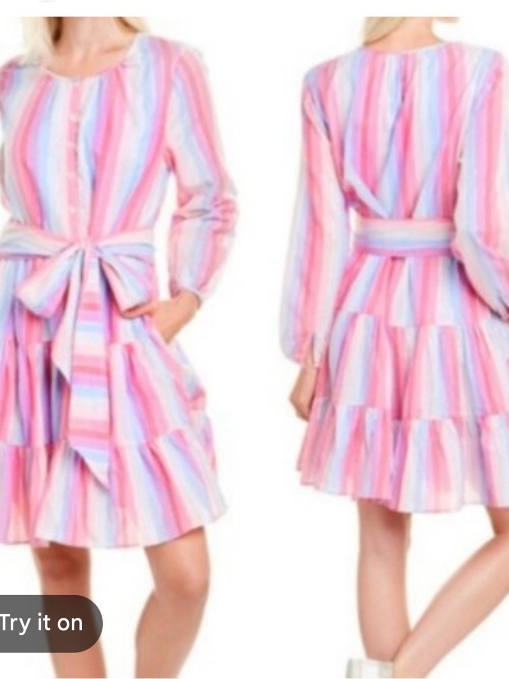 J. Crew Pastel Multi-Stripe Tie-Waist Dress colorful feminine romantic girly
